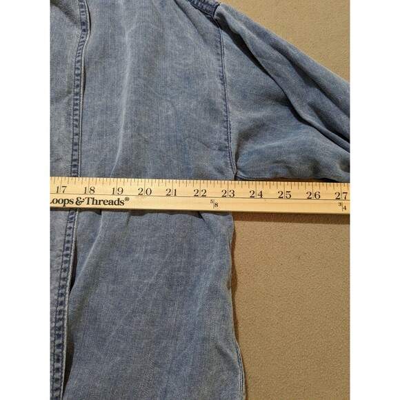 Old Navy Women's 3/4 Length Sleeve Jacket Blue Lyocell Open Minimalist Size M - Picture 9 of 10